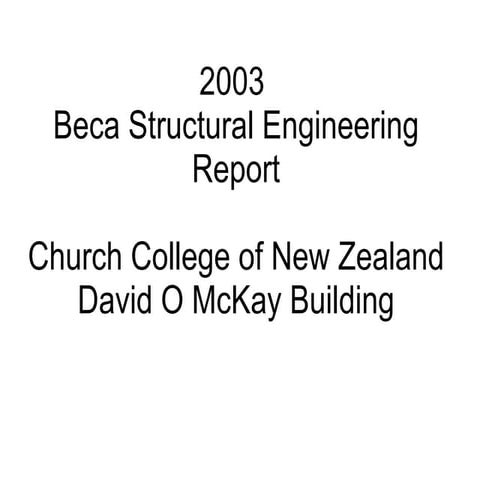 2003 Beca Structural Engineering Report Review