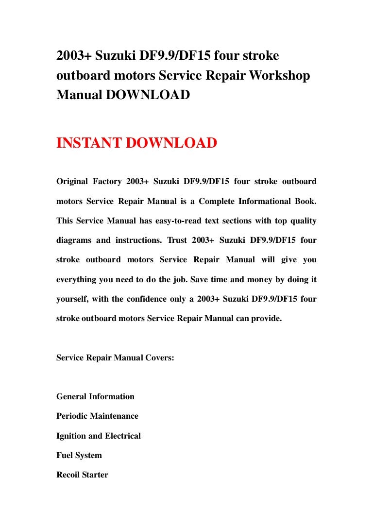 Suzuki df15 service manual user