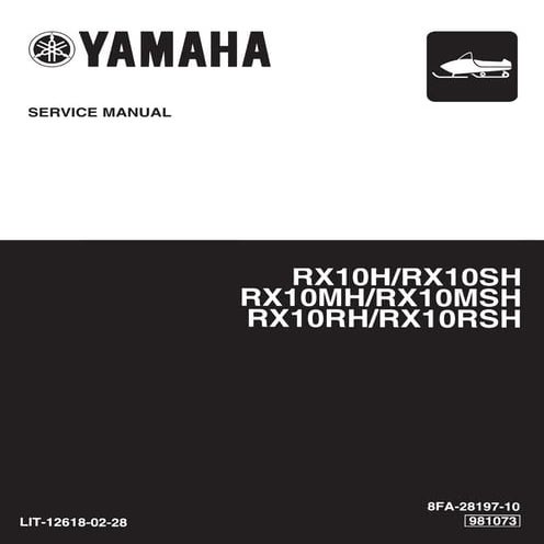 2003 yamaha rxw10 j  rxw10sj  rx10k snowmobile service repair manual