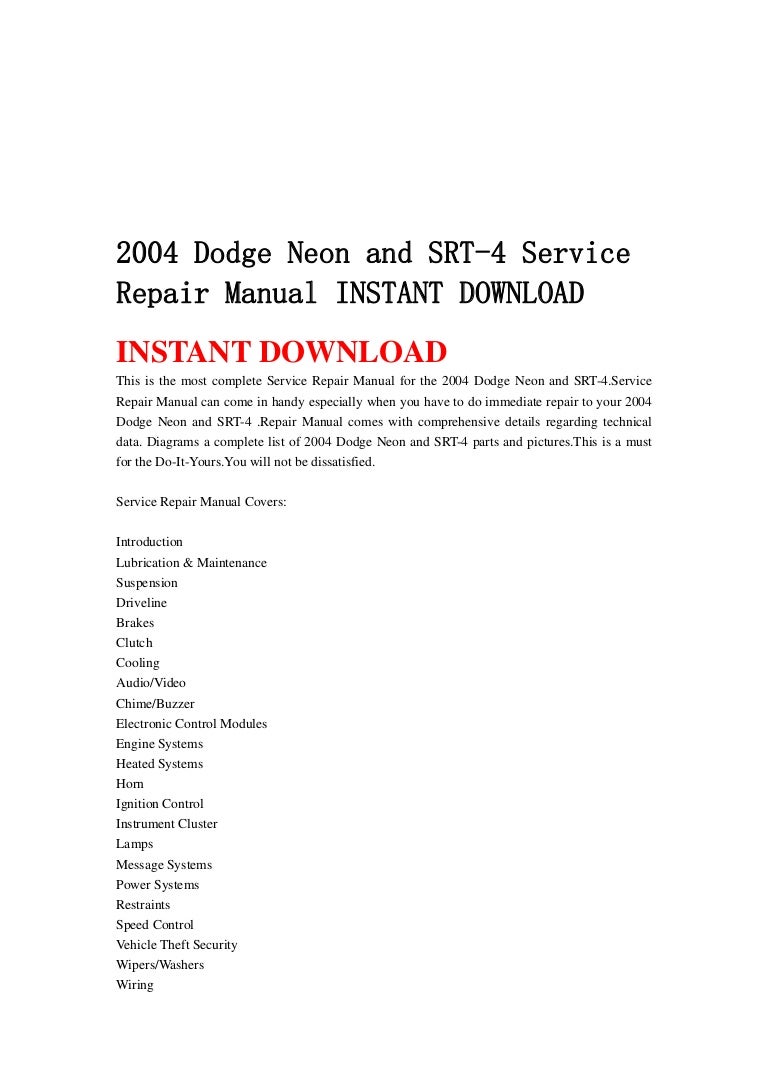 2004dodgeneonandsrt-4servicerepairmanualinstantdownload-130430070146-phpapp02-thumbnail-  4.jpg?cb= 2004 dodge neon and srt 4 service repair manual ...