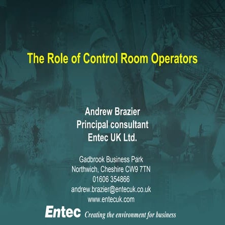2004 ibc - The role of control room operators