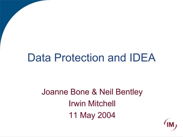 Data Protection and IDEA