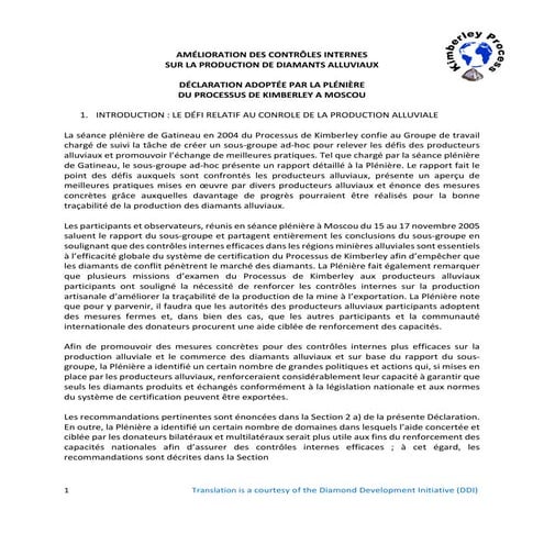 Sommaire sur le Processus de Kimberley | PDF