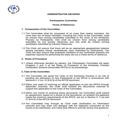 2004 Participation Committee TOR final | PDF