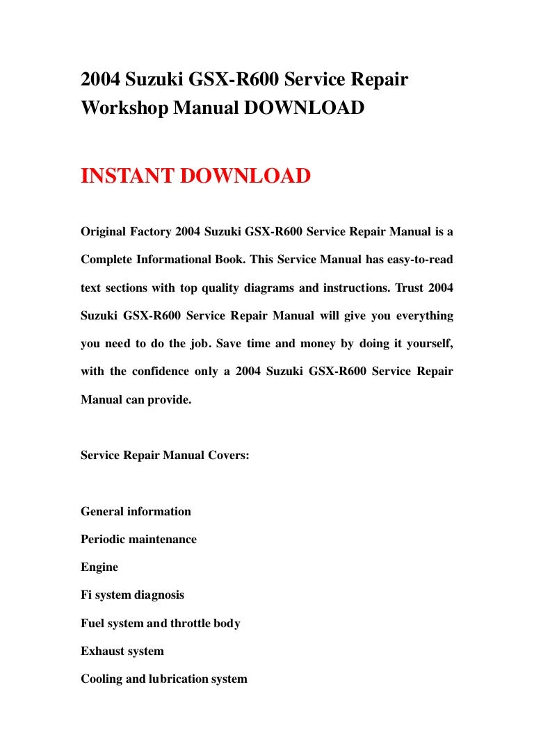 2004 suzuki gsx r600 service repair workshop manual download