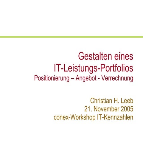 Leistungsportfolio der ICT