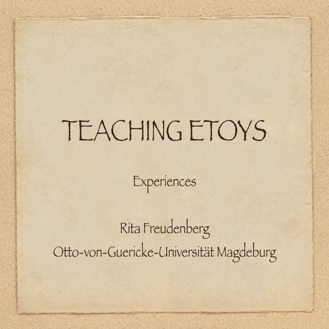 Teaching Etoys