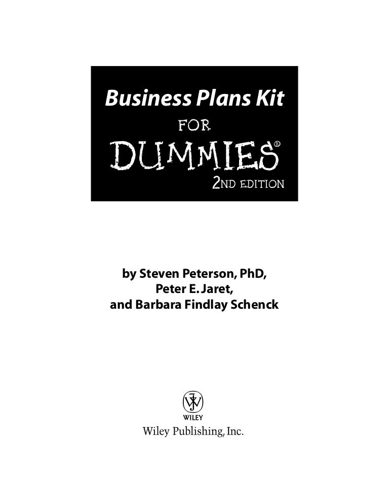 business plans kit 2nd ed for dummies