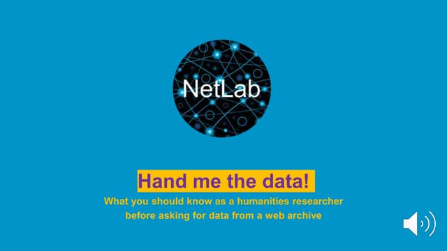 Wednesday 6 May: Hand me the data! What you should know as a humanities resea...