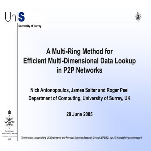 FCS 05: A Multi-Ring Method for Efficient Multi-Dimensional Data Lookup in P2...