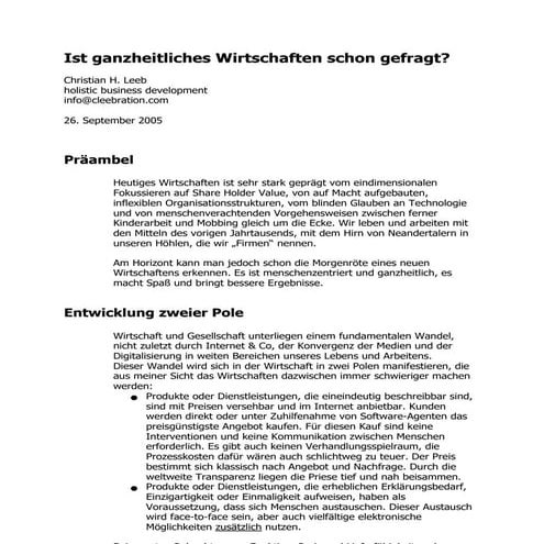 2005 09 26 leeb   ist ganzheitliches wirtschaften schon gefragt