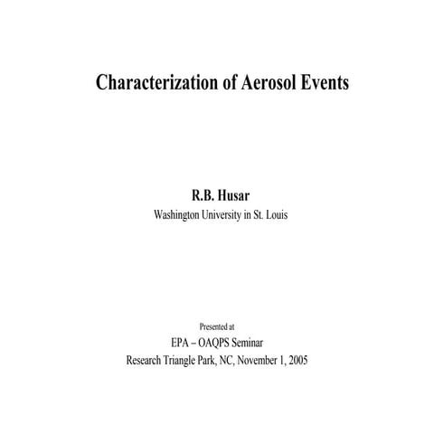 2005-10-31 Characterization of Aerosol Events