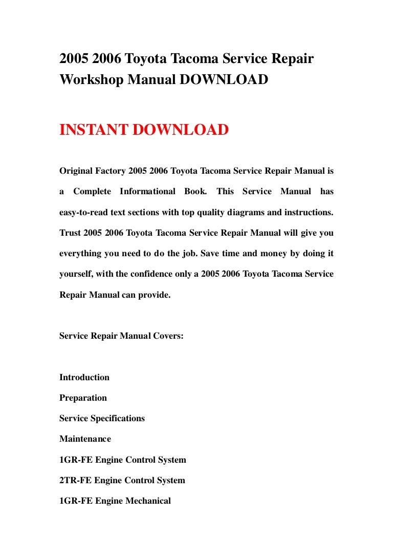 05+ tacoma factory service manual pdf? | tacoma world.