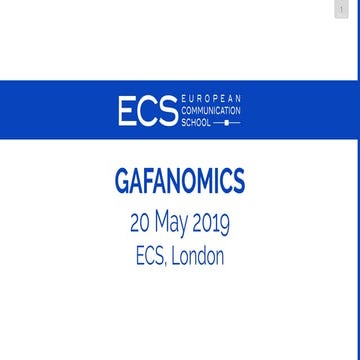 GAFAnomics - ECS London - 20/05/2019