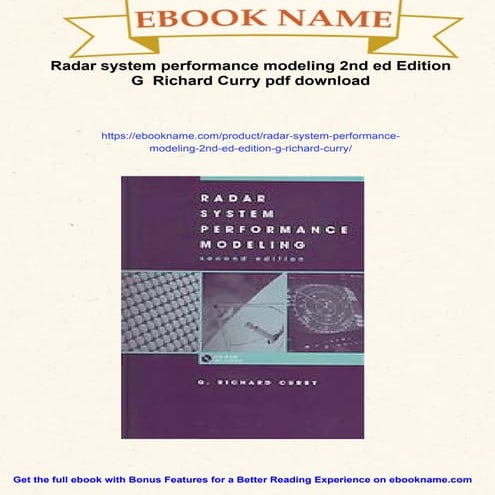 Radar system performance modeling 2nd ed Edition G  Richard Curry