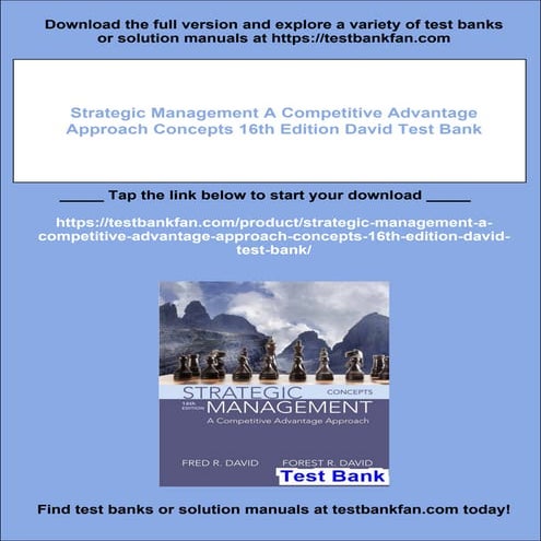 Strategic Management A Competitive Advantage Approach Concepts 16th ...
