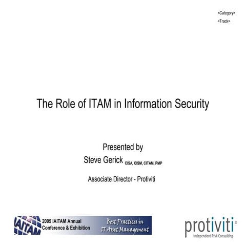 2005 Presentation - Annual ITAM Conference