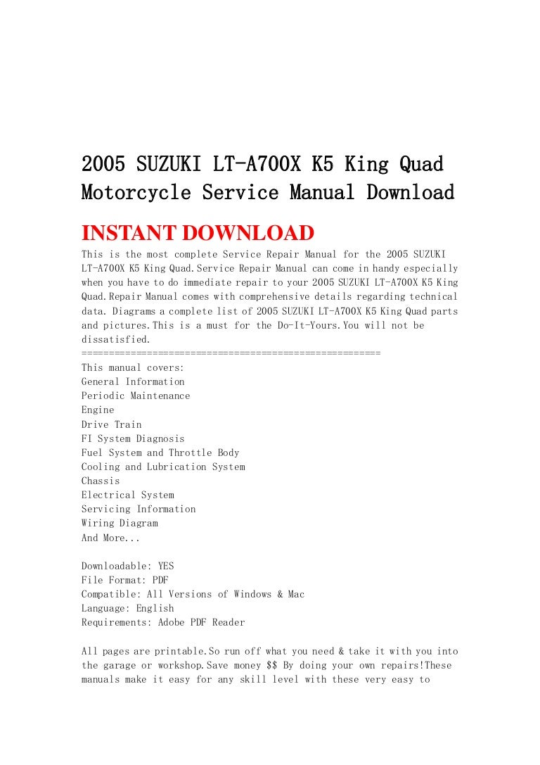 2006 suzuki king quad repair manual download free 2006 suzuki king quad repair manual download free