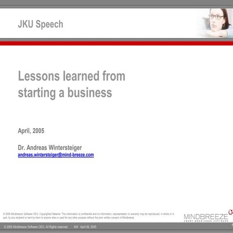 2005 talk on starting a business @ JKU