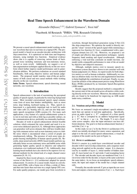 Real Time Speech Enhancement in the Waveform Domain