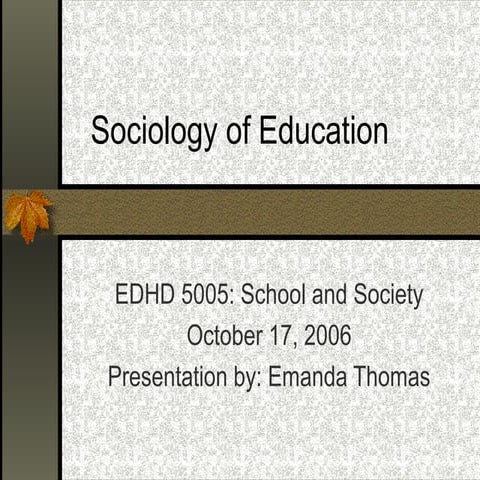 School & Society PowerPoint - Oct 17
