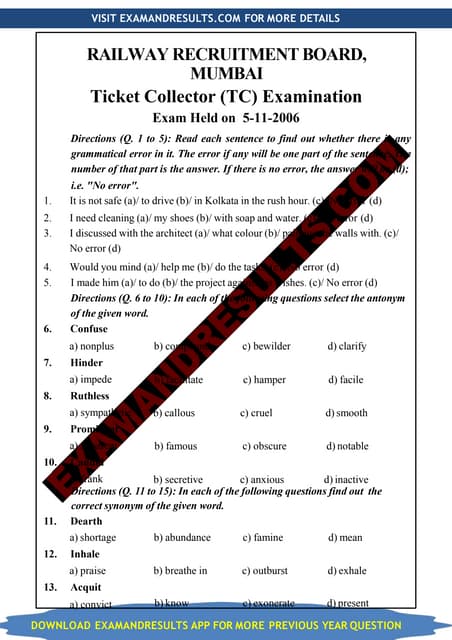 rrb ntpc previous papers