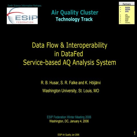 2006-01-11 Data Flow & Interoperability in DataFed Service-based AQ Analysis ...