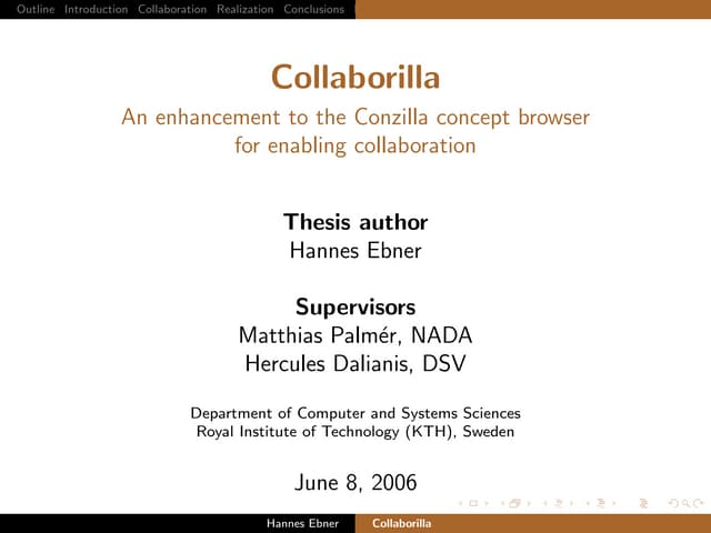 Collaborilla - An enhancement to the Conzilla concept browser for enabling co...
