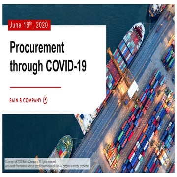 #BainWebinar Procurement Best Practices Through Covid19 