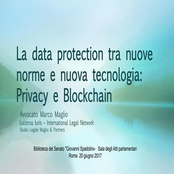 Data protection e blockchain