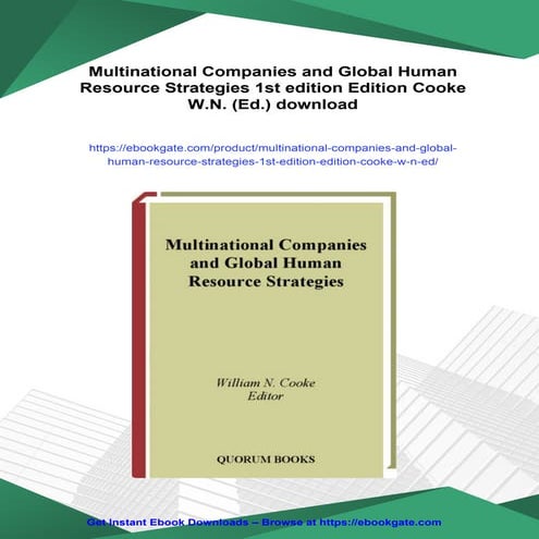 Multinational Companies and Global Human Resource Strategies 1st ...