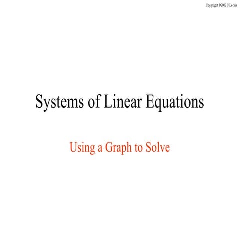 System of linear equations     .pptx .pdf