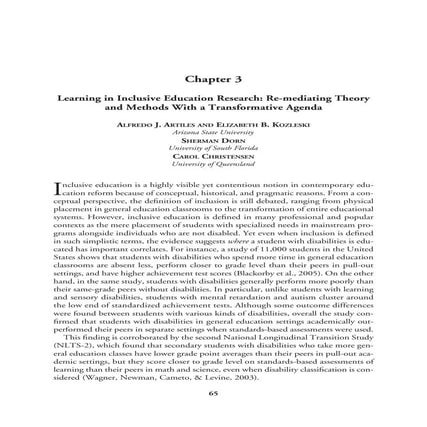 Learning in inclusive education research