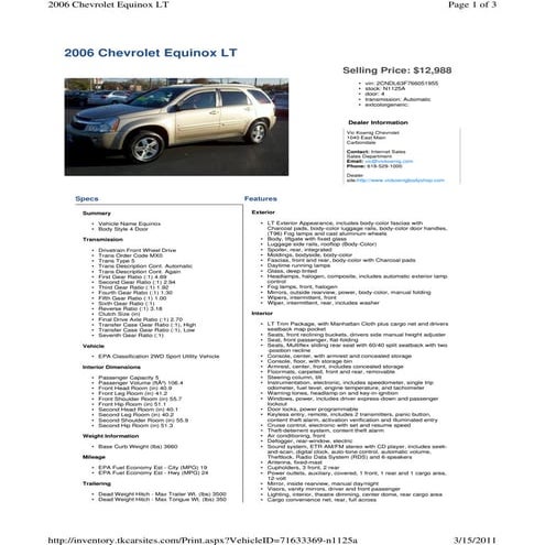 2006 chevy equinox lt