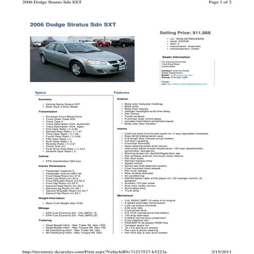 2006 dodge stratus sdn sxt