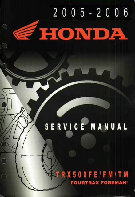 2006 honda trx500 tm fourtrax foreman service repair manual | PDF