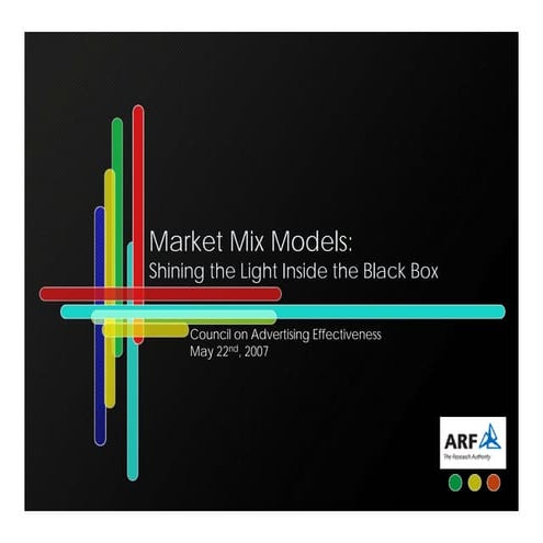 Market Mix Models: Shining a Light in the Black Box | PDF