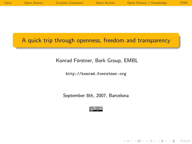 A quick trip through openness, freedom and transparency 