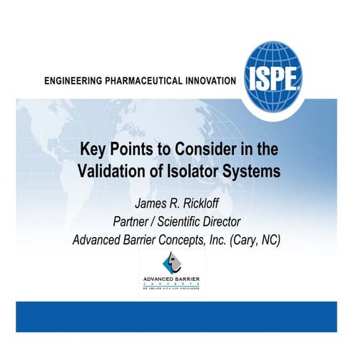 Pharmaceutical Isolator technology in aseptic processing | PDF
