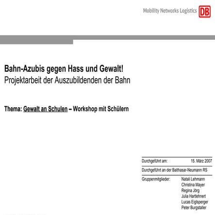 2007  Dritter  Platz Im  Wettbewerb    Die  Protagonisten    Fertige  H U G  Präsentation