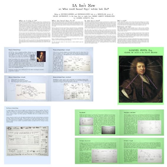 IA Isn't New, or: What would Samuel Pepys' website look like?