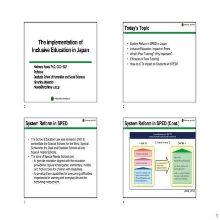 The Implementation of Inclusive Education in Japan