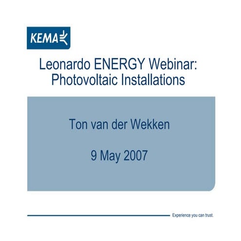 Photovoltaic Installations
