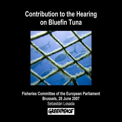 EU Parliament Hearing on Bluefin Tuna