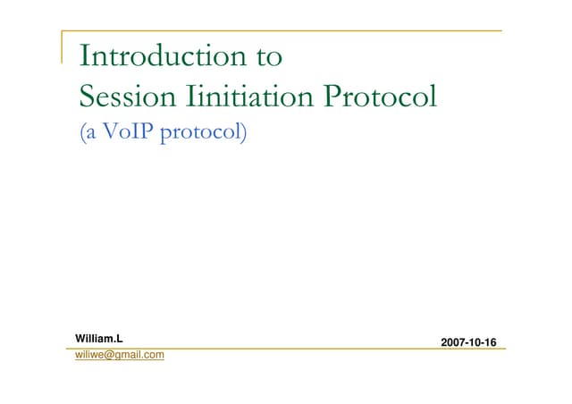 Introduction to SIP(Session Initiation Protocol)