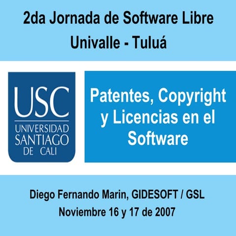 Patentes, Copyright y Licencias en el Software