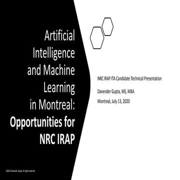 200713 Artificial Intelligence and Machine Learning in Montreal