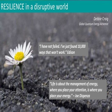 Resilience for a disruptive world