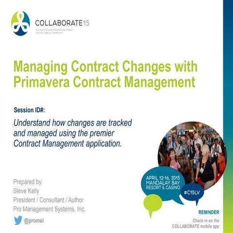 Managing Changes with Primavera Contract Management