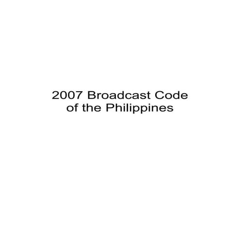 2007 Broadcast Code of the Philippines | PDF